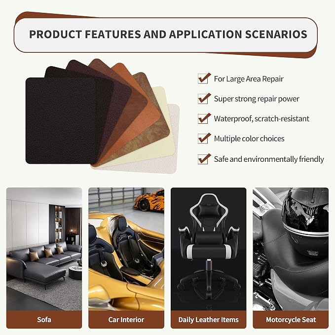 ONine Leather Repair Patch, Self-Adhesive Couch Patch - Image 4