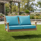 Summsun Faux Linen Outdoor Chair Cushions, Water Resistant Backrest and Seat - Image 2