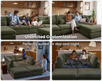 77" Oversized Chenille Couch Modular Sectional Sofa, Washable Cloud Couch - Image 5