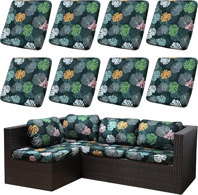 8PCS Patio Cushion Covers.Patio Furniture Couch SeatSlipcovers | Washable by SUKAIKEQA