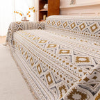 VClife Boho Couch Cover, Aztec Geometric Pattern Jacquard Chenille Couch Cover - Image 3