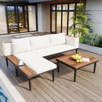 VilroCaz Luxury Outdoor Patio Furniture Set, L-Shaped Acacia Wood Sectional Sofa - Image 3