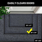 Front Door Mat, Indoor Outdoor Welcome Entryway Doormat, 36x24 Steel Gray | - Image 5