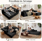 GRUSIGN 106" Oversized Sectional Boneless Sleeper Sofa Bed Couches - Image 7
