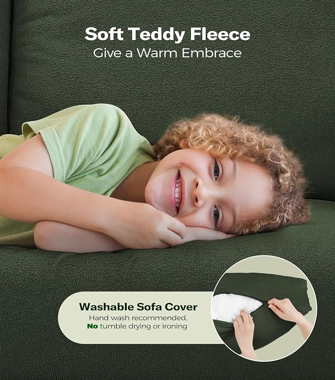 Welzona 83" Couches for Living Room, Teddy Sofa Couch - Image 6
