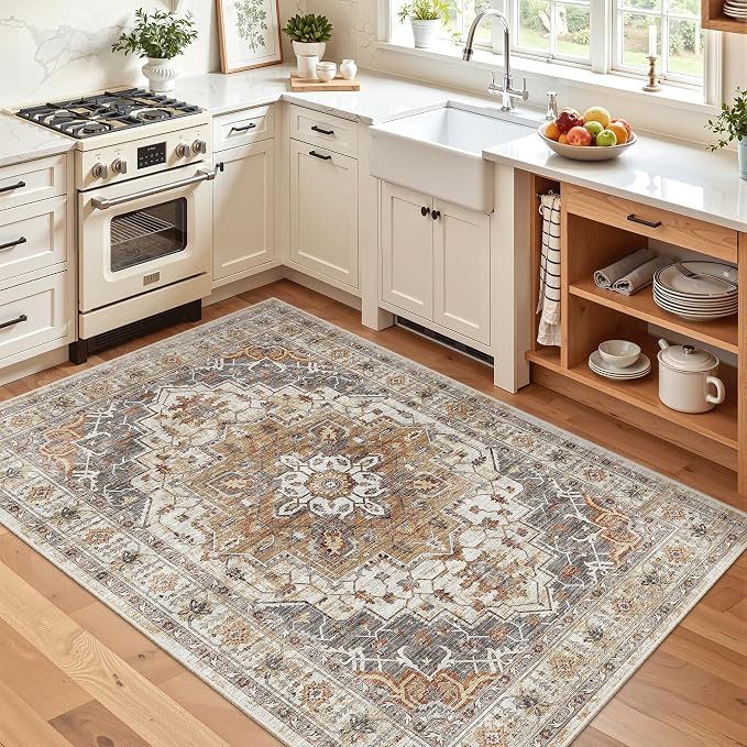 Madane Area Rug 3x5, Washable Vintage Entry Rugs - Image 2