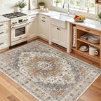 Madane Area Rug 3x5, Washable Vintage Entry Rugs - Image 2