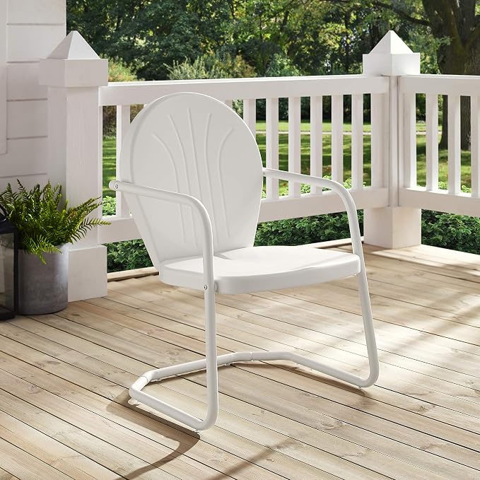 Crosley Furniture Griffith Outdoor Chair, Retro Metal Patio Chairs - Image 9