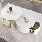 27.6" Modern Round Nesting Coffee Table Fluted - Image 4