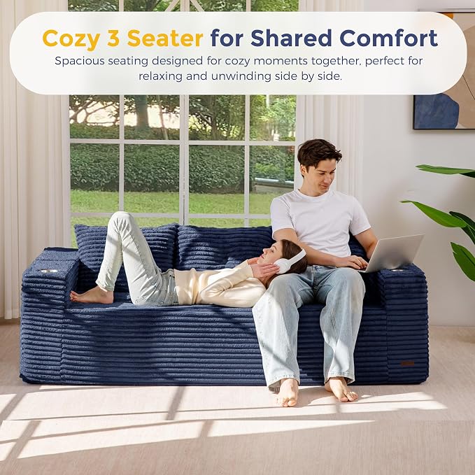 MAXYOYO 79" Oversized Boneless Loveseat Sofa Couch - Image 3