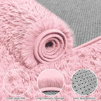 6x9 Fluffy Shag Area Rugs for Living Room Bedroom: Soft Plush Carpet Pink | - Image 6