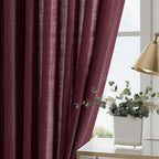 Burgundy Linen Curtains 72 Inch Length - Image 4