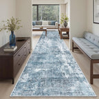 Soalmost Abstract Runner Rug 3x10 Hallway Kitchen Rugs Non-Slip, Foldable by Soalmost
