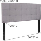 Flash Furniture Bedford Tufted Upholstered Full Size Headboard in Light Gray - Image 2