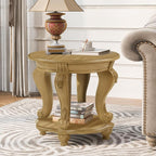 LKTART Round End Tables for Living Room, Vintage Side Table for Small Spaces - Image 2
