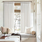 Short Beige White Linen Pinch Pleated Semi Sheer Curtains 63 Inch Long 50W | - Image 5