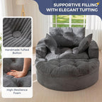 MAXYOYO Oversized Round Chaise Lounge Sofa, Upholstered Lounge Chair - Image 6