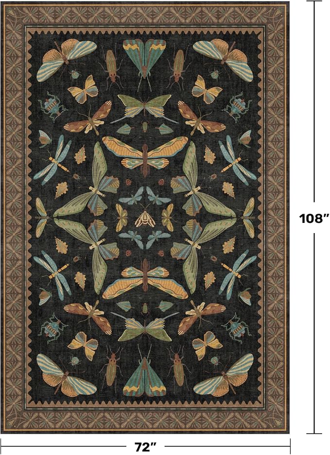 Living Room Rug Black Boho 6x9 - Image 2