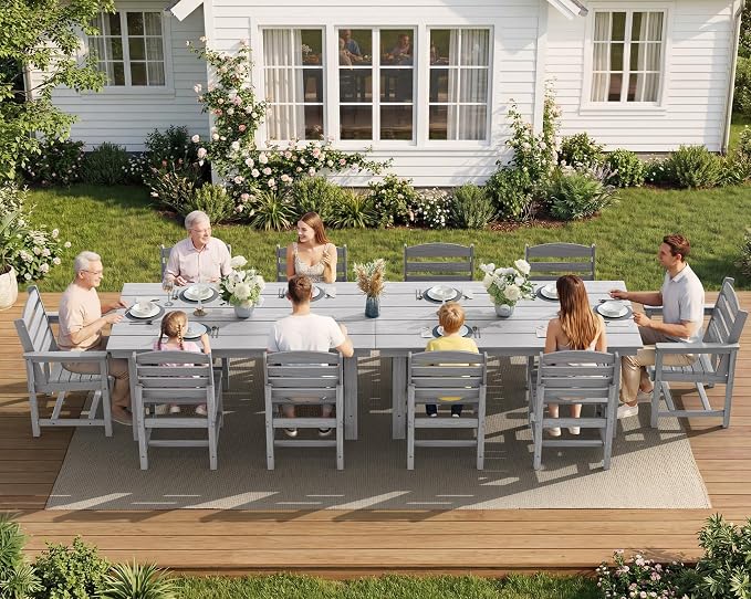 SERWALL Patio Dining Sets for 6 Person, HDPE Dining Set - Image 9