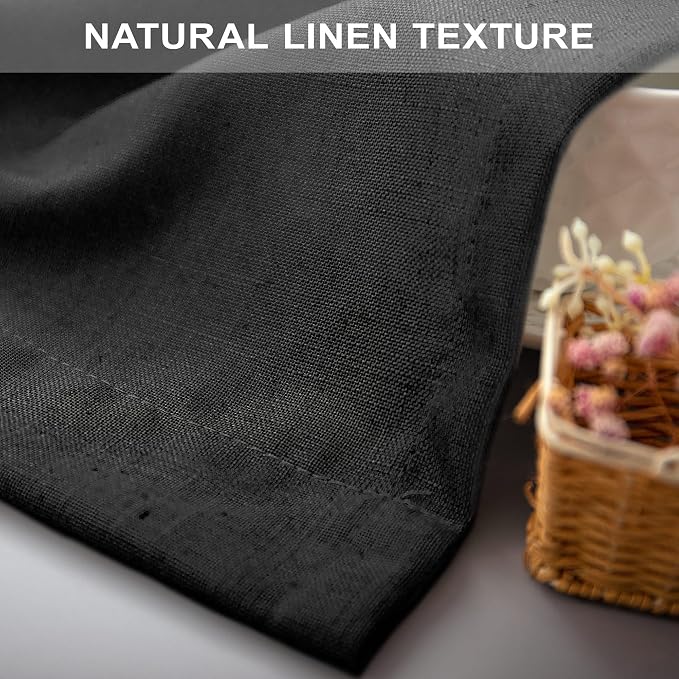 Black Linen Curtains 84 Inch Length - Image 8