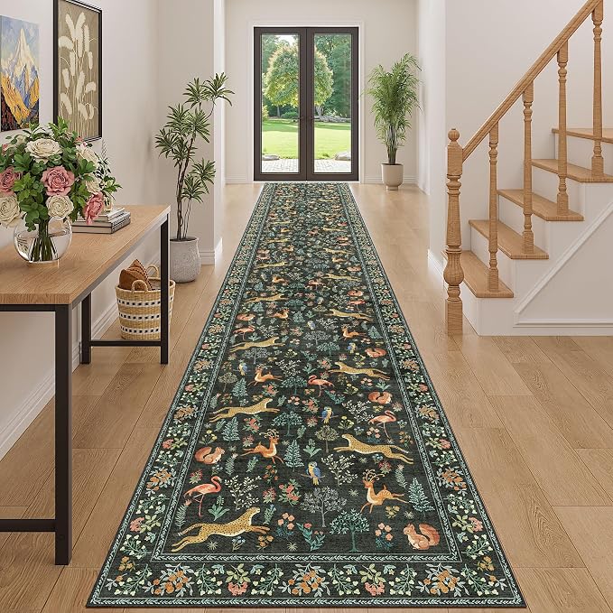 DUKINO 3x16 Hallway Runner Rug, Washable Animal Rug by DUKINO