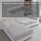 OHSIO Couch Cushion Covers for Sectional Sofa, Stretch Soft Sofa Slipcovers - Image 2