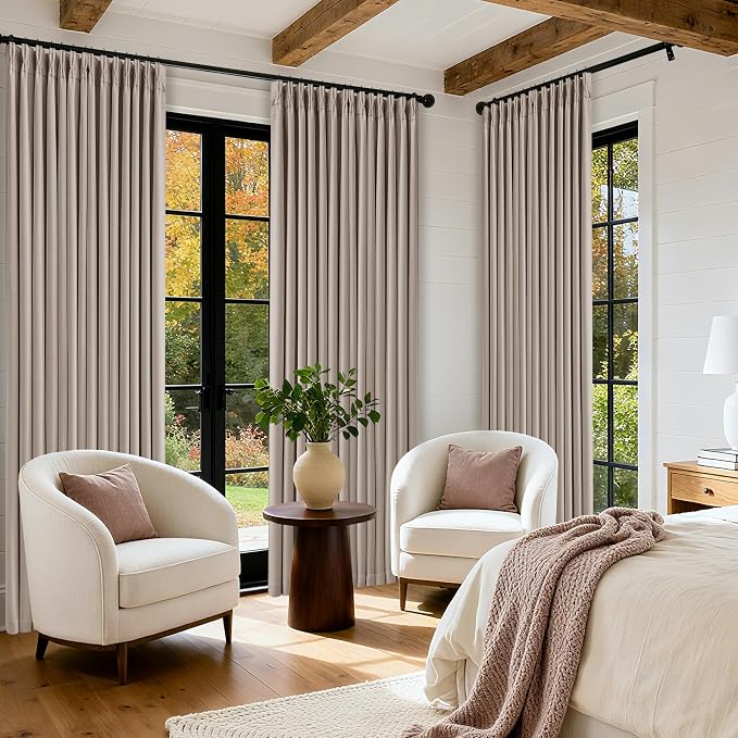 Burlywood Birch 100% Blackout Linen 126 Inch Curtains 2 Panel Set | Linen Pinch - Image 6