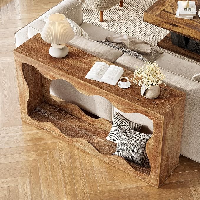 LITTLE TREE 63-Inch Console Table, Chic Design, Sofa Table Behind Couch - Image 4