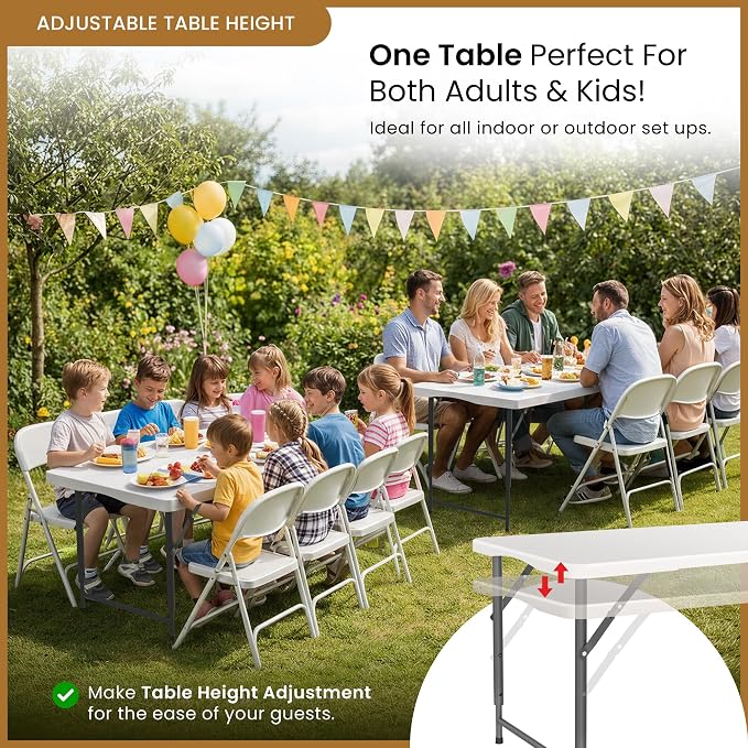 5.5 Feet ADJUSTABLE Foldable Table - Image 3