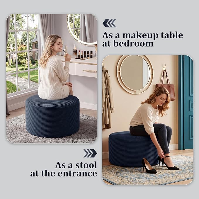 BSHOMGI Coffee Table Round Ottoman, Oversized Footrest - Image 4