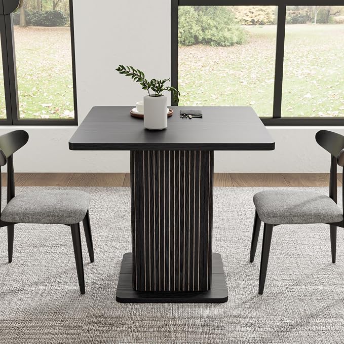 Small Black Dining Table for 2-4, 31.5 Inch Farmhouse Square Kitchen Table - Image 4