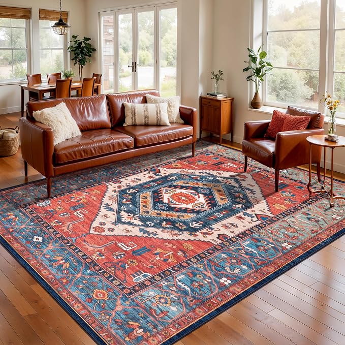 SERISSA 6x8 Washable Non Slip Boho Area Rug by SERISSAHomeDecorCollection