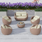 TWT 6-Piece Aluminum Patio Furniture Set, Olefin Rope Modern Outdoor by TWT
