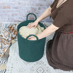 XUANGUO Cotton Rope Laundry Basket Hamper - Image 3