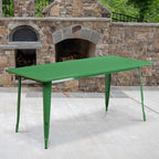 Flash Furniture Charis Commercial Grade 31.5" x 63" Rectangular Green Metal - Image 2