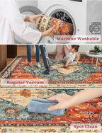 SERISSA 2'6"x10' Washable Non Slip Boho Runner Rug - Image 2