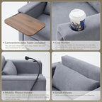 LEVNARY 3-in-1 Convertible Sleeper Chair Pull Out Bed, Single Sofa Chair Sleeper - Image 5