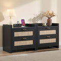 SICOTAS Black Nightstands Set of 2 Bed Side Table by SICOTAS