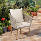 YITAHOME Outdoor Dining Single Sofa Chair, Indoor-Outdoor Wicker Bistro Chairs - Image 7