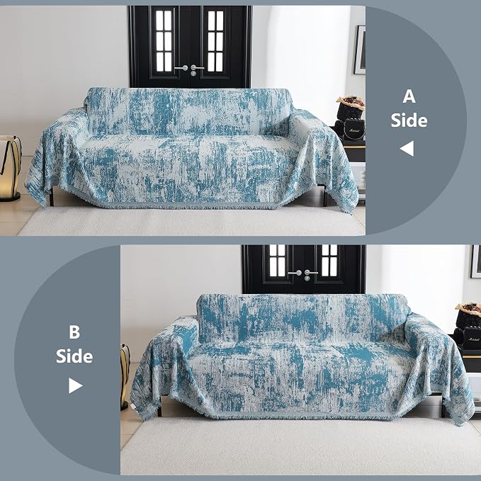 MYSKY HOME Couch Cover for Sectional Sofa Set Sage Geometric Furniture Sofa - Image 6