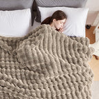 50x60 Inches Ultra-Soft Fuzzy Faux Fur Plush Throw Blanket - Image 2