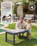 SERWALL 4 Pieces HDPE Outdoor Sofa Set - Image 7