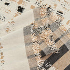 DREAMINGO Abstract Chenille Couch Cover Blanket Beige Khaki Black Boho Sofa - Image 5