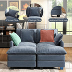 58" Cloud Couch Loveseat, Deep Seat Modular Sectional Sofa - Image 4
