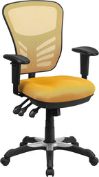 Flash Furniture Nicholas Mid-Back Yellow-Orange Mesh Multifunction Executive by FlashFurniture