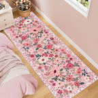 DUKINO 2x6 Runner Rug for Hallway, Washable Kitchen Rugs Non Slip, Floral - Image 3