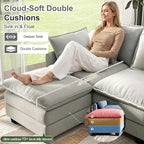 107" Cloud Couch Sectional, U Shaped Modular Sectional Sofa, 4-Seat Deep Seat - Image 4