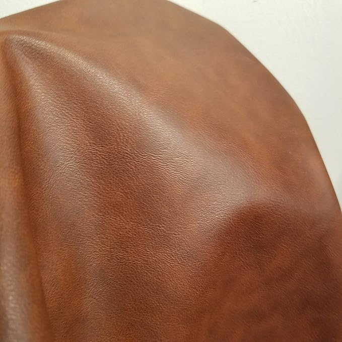 NAT LEATHERS | Tan Mid Brown Cognac Soft Faux Leather Fabric Sheet PU | 4 Yards by NATLeathers