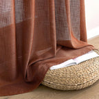MIULEE Burnt Orange Fall Linen Curtains 42x84 Inch 2 Panels - Image 7