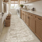 Soalmost Hallway Runner Rug 2'6" x 12' Washable Long Kitchen Rugs Brown | - Image 4